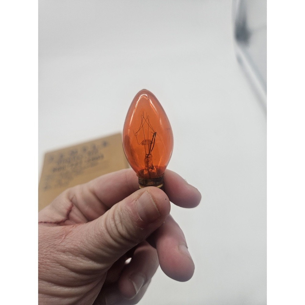 NOS C7 Incandescent Transparent Amber Replacement Bulbs Brass‎ Base